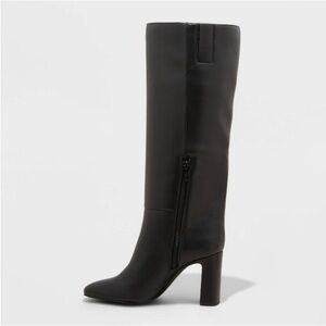 a new day Black Mid-Calf Block Heel Boots